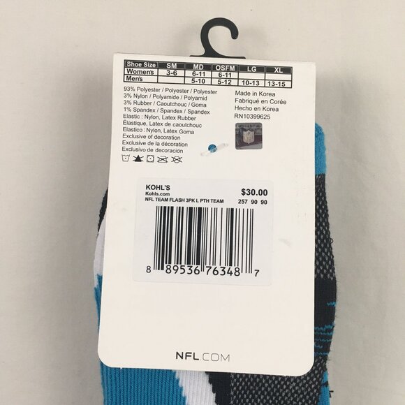 4 pair Men's Panthers Socks - Picture 5 of 5
